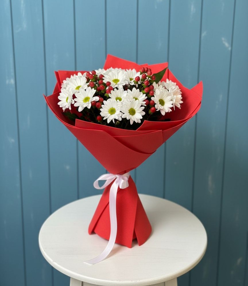 Букет цветов из: Хризантемы в Васильевском Моху