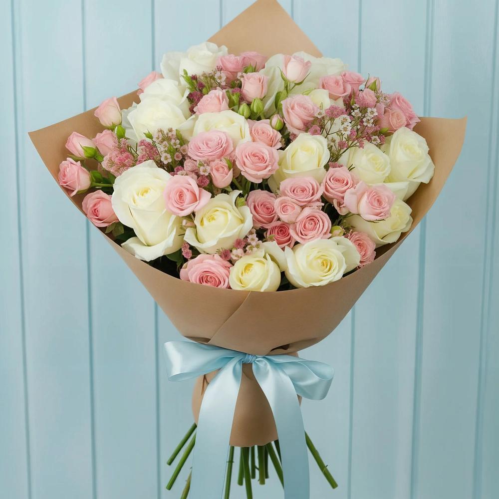 Букет цветов из: Розы в Васильевском Моху