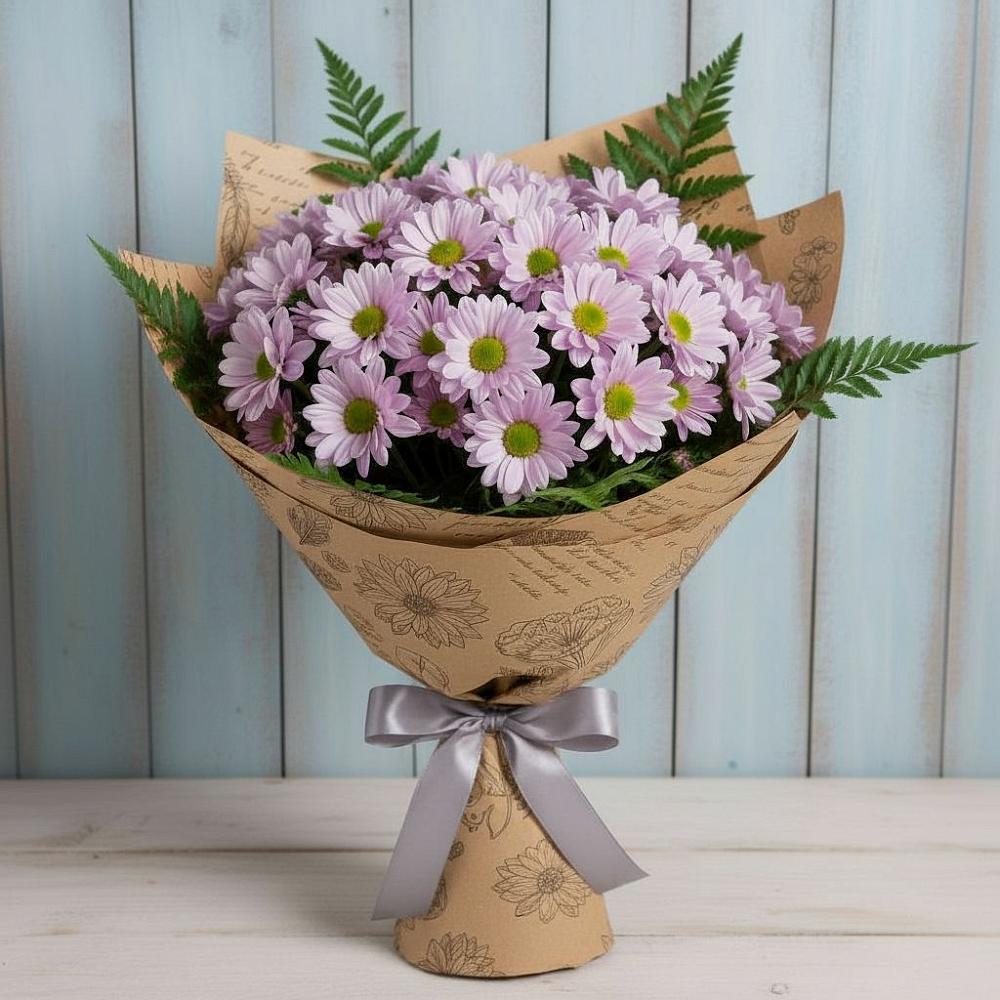 Букет цветов из: Хризантемы в Васильевском Моху