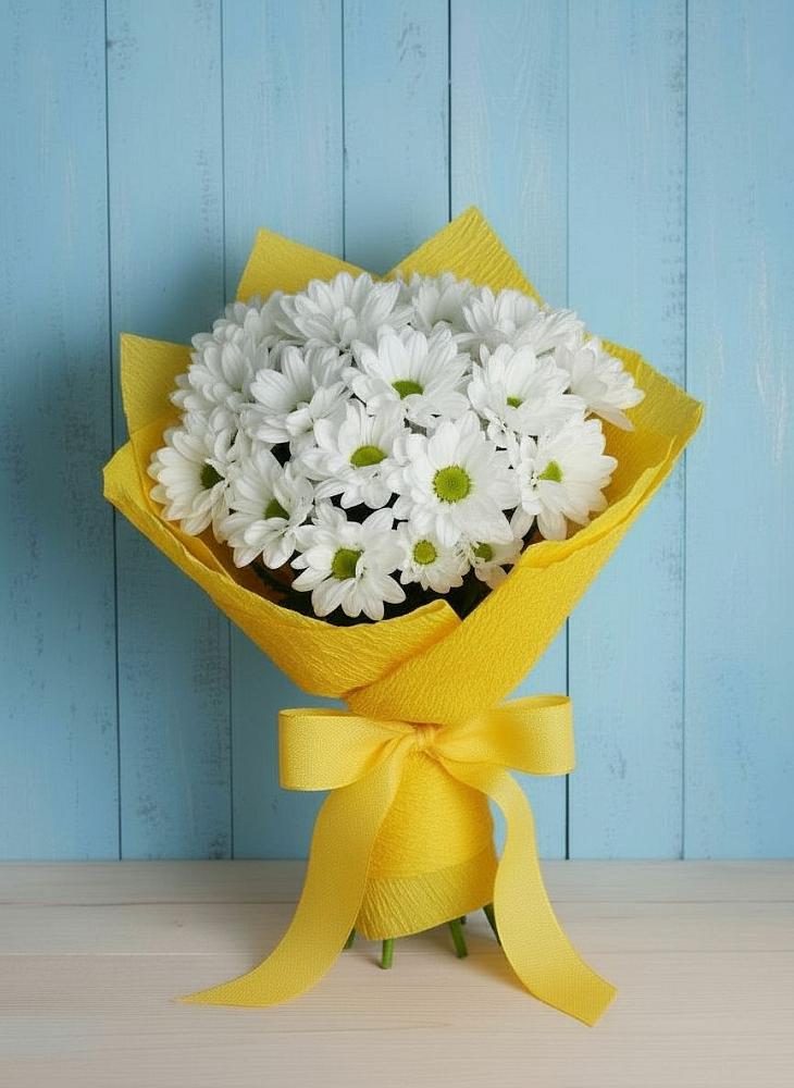 Букет цветов из: Хризантемы в Васильевском Моху