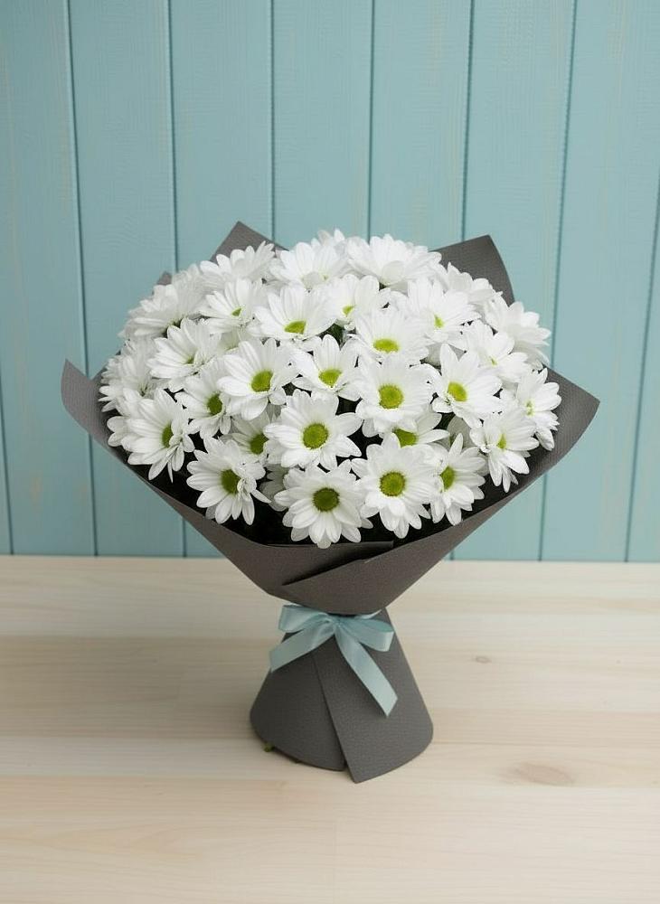 Букет цветов из: Хризантемы в Васильевском Моху