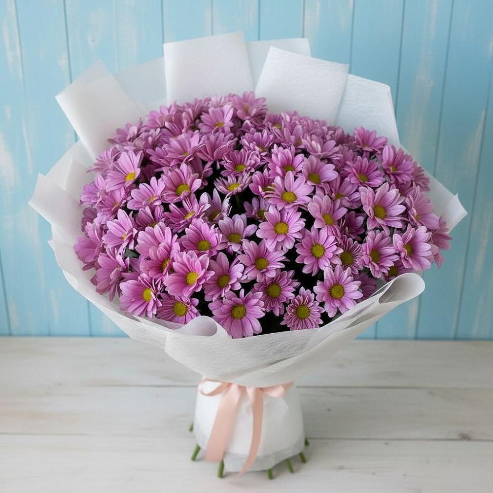 Букет цветов из: Хризантемы в Васильевском Моху