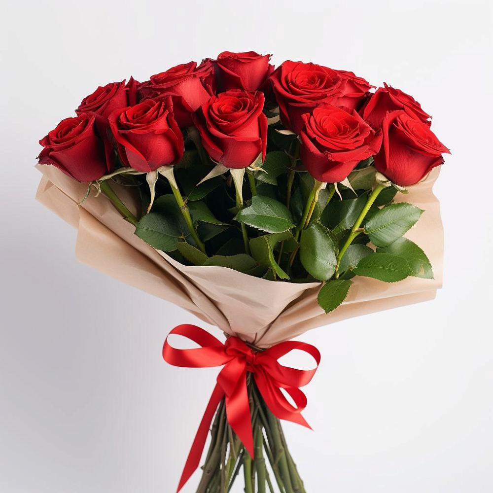 Букет 11 Красных роз Эдлесс Лав в Васильевском Моху