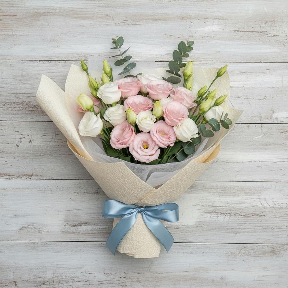 Букет цветов из: Лизиантусы в Васильевском Моху